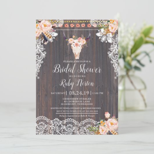 Rustieke Boho Bloemen en String Lights Vrijgezelle Kaart (Staand voorkant)