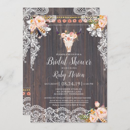 Rustieke Boho Bloemen en String Lights Vrijgezelle Kaart (Voorkant / Achterkant)