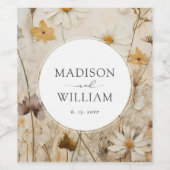 Rustieke Boho bloemen gepersonaliseerde bruiloft Wijn Etiket (Enkel label)