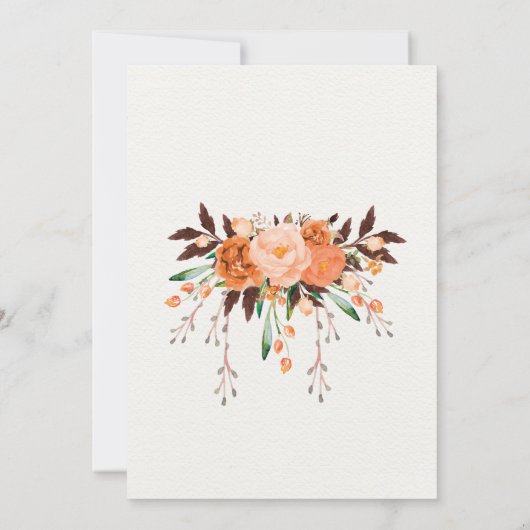 Rustieke Boho Bloemen Herfst Baby Sprinkle Uitnodi Kaart (Achterkant)