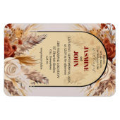 Rustieke Boho Bloemen Herfst Huwelijksuitnodiging Magneet (Horizontaal)