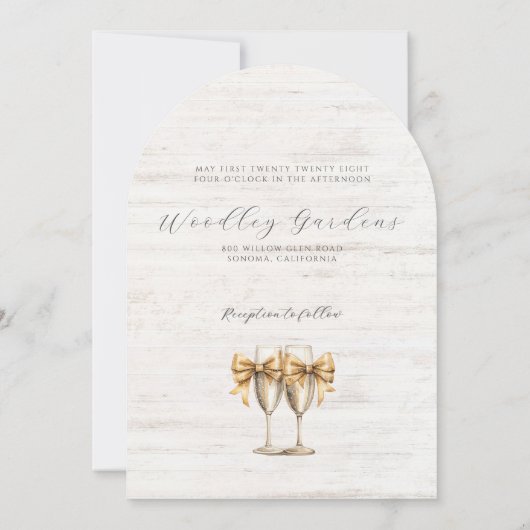 Rustieke Boho Bloemen Hout bruiloft Kaart (Achterkant)