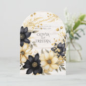 Rustieke Boho Bloemen Hout bruiloft Kaart (Staand voorkant)