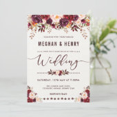 Rustieke Boho Bloemen Huwelijksuitnodiging Shabby Kaart (Staand voorkant)