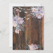 Rustieke Boho Bloemen & Lichten Net Getrouwd Kaart (Achterkant)