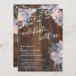 Rustieke Boho Bloemen & Lichten Vier Feest met Ons Kaart