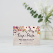 Rustieke Boho Bloemen Luier Raffle Kaart Tribal Ba (Staand voorkant)