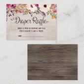 Rustieke Boho Bloemen Luier Raffle Kaart Tribal Ba (Voorkant / Achterkant)