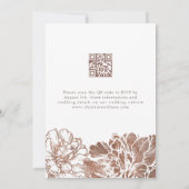 Rustieke Boho Bloemen Mocha Bruin Huwelijk QR Code Kaart (Achterkant)