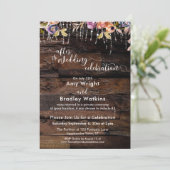 Rustieke Boho Bloemen Na de Trouwfeestviering Kaart (Staand voorkant)