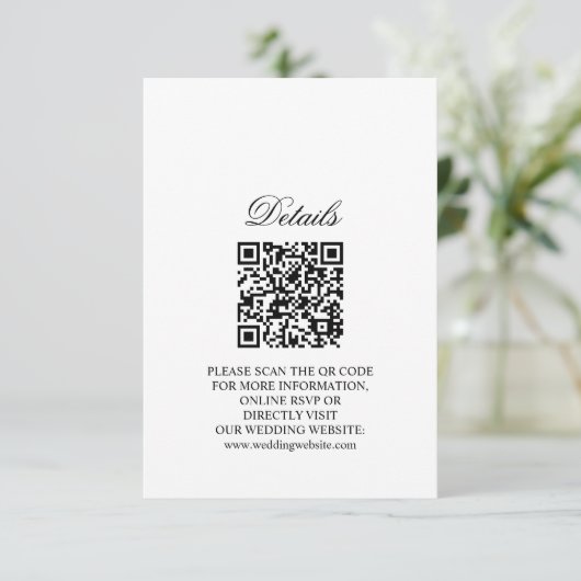Rustieke Boho Bloemen Trouwkamer Kaarten QR Code RSVP Kaartje (Staand voorkant)