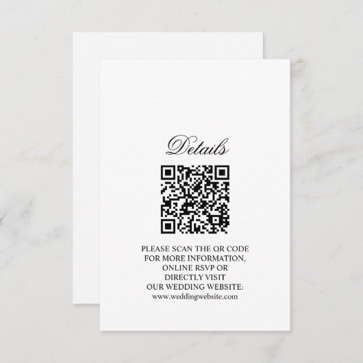 Rustieke Boho Bloemen Trouwkamer Kaarten QR Code RSVP Kaartje (Voorkant / Achterkant)
