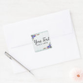 Rustieke Boho Bloemen & Veren Pijl Waterverf Hout Vierkante Sticker (Envelop)