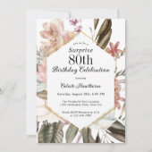 Rustieke Boho Bloemen Verrassing 80ste Verjaardag  Kaart (Voorkant)