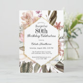 Rustieke Boho Bloemen Verrassing 80ste Verjaardag  Kaart (Staand voorkant)