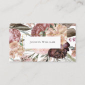 Rustieke Boho Bloemen Waterverf Wildbloemen Visitekaartje (Voorkant)