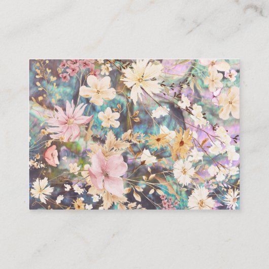  rustieke boho bloemenbruiloft plaatskaartje (Achterkant)