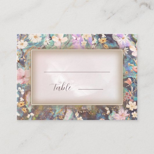 rustieke boho bloemenbruiloft plaatskaartje (Voorkant)