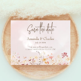 Rustieke Boho bloemenbruiloft Save the Date Briefk Briefkaart