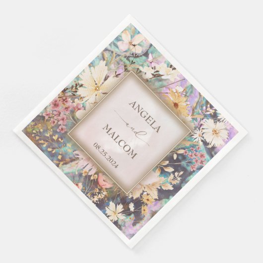  rustieke boho bloemenbruiloft servet (Hoek)