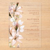 Rustieke Boho bloemenherfst herfst bruiloft Acryl Uitnodigingen (Voorkant)