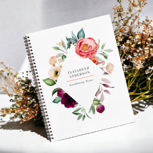 Rustieke Boho Bloemenschildering in Waterverf met  Notitieboek