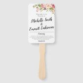 Rustieke Boho bloemenscript bruiloft ceremonie bes Handwaaier (Voorkant)