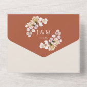 Rustieke Boho bloementerracotta herfst herfst brui All In One Uitnodiging (Achterkant)