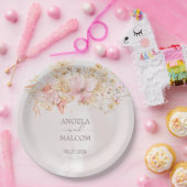 Rustieke Boho bloementuin bloeit bruiloft Papieren Bordje (Feest)