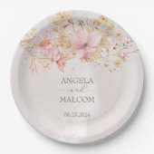 Rustieke Boho bloementuin bloeit bruiloft Papieren Bordje (Voorkant)