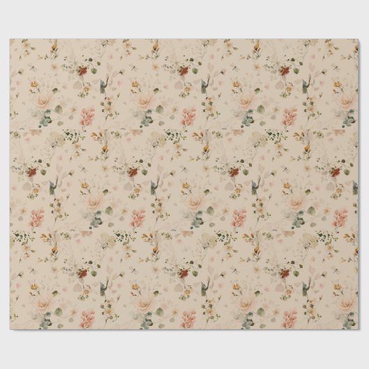 Rustieke Boho bloementuin bruiloft Cadeaupapier (Vlak)