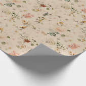 Rustieke Boho Bloementuin Bruiloft Cadeaupapier (Hoek)