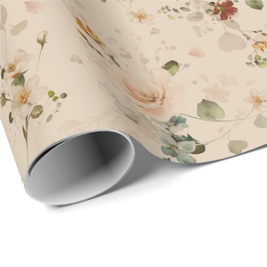 Rustieke Boho bloementuin bruiloft Cadeaupapier (Rol Hoek)