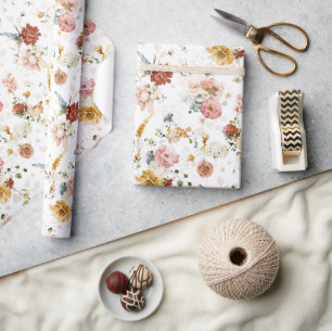 Rustieke Boho bloementuin Cadeaupapier