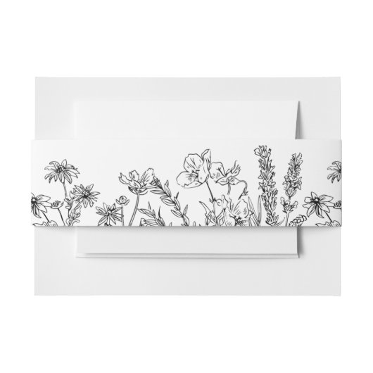 Rustieke Boho bloementuin Wildflower bruiloft Uitnodigingen Wikkel (Voorkant Voorbeeld)