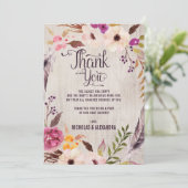 Rustieke Boho Bloemige Baby Shower Bedankkaart (Staand voorkant)