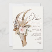Rustieke Boho Bloemige Baby Shower Uitnodiging (Voorkant)