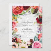 Rustieke Boho Bloemige Boheemse QR Code RSVP Huwel Kaart (Voorkant)