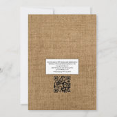 Rustieke Boho Bloemige Boheemse QR Code RSVP Huwel Kaart (Achterkant)