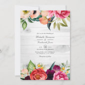 Rustieke Boho Bloemige Boheemse QR Code RSVP Trouw Kaart (Voorkant)