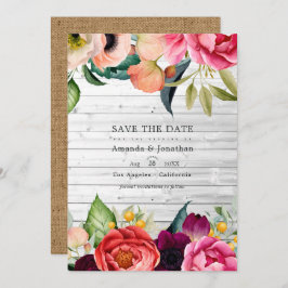 Rustieke Boho Bloemige Boheemse Trouwfoto Opslaan Save The Date