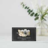 Rustieke Boho Bloemige Cameracode Fotograaf Visitekaartje (Staand voorkant)