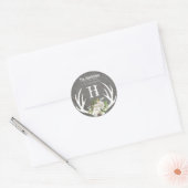 Rustieke Boho Bloemige Geweien Monogram Retouradre Ronde Sticker (Envelop)
