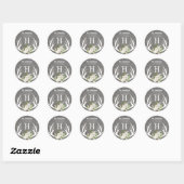 Rustieke Boho Bloemige Geweien Monogram Terugkeer  Ronde Sticker (Vel)