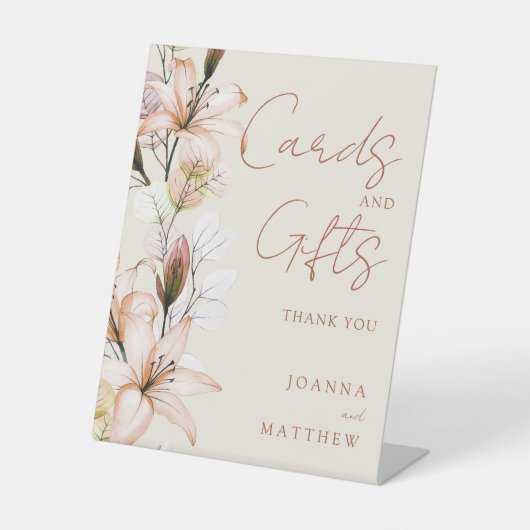 Rustieke Boho bloemige Kaarten en geschenken Reclamebord Met Voetstuk (Voorkant)