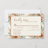 Rustieke Boho Bloemige Pampas Trouw RSVP Kaart (Voorkant)