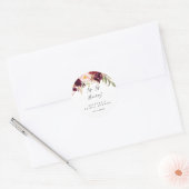 Rustieke Boho Bloemige Sip Sip Hooray Bruidsuitnod Ronde Sticker (Envelop)