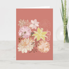 Rustieke Boho Bloemmotief Kaart
