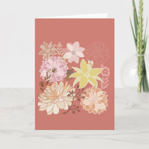 Rustieke Boho Bloemmotief Kaart