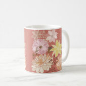 Rustieke Boho Bloemmotief Koffiemok (Voorkant rechts)
